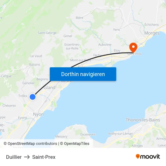 Duillier to Saint-Prex map