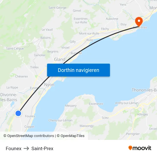 Founex to Saint-Prex map