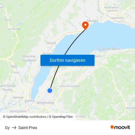 Gy to Saint-Prex map