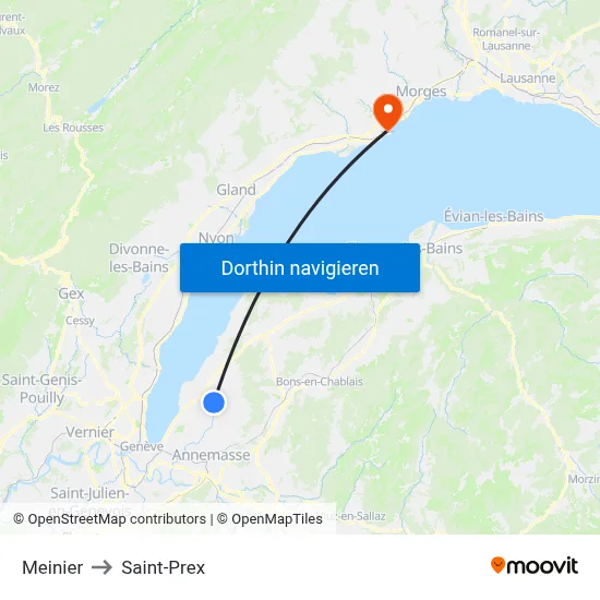 Meinier to Saint-Prex map