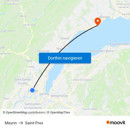 Meyrin to Saint-Prex map