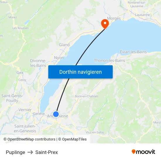 Puplinge to Saint-Prex map