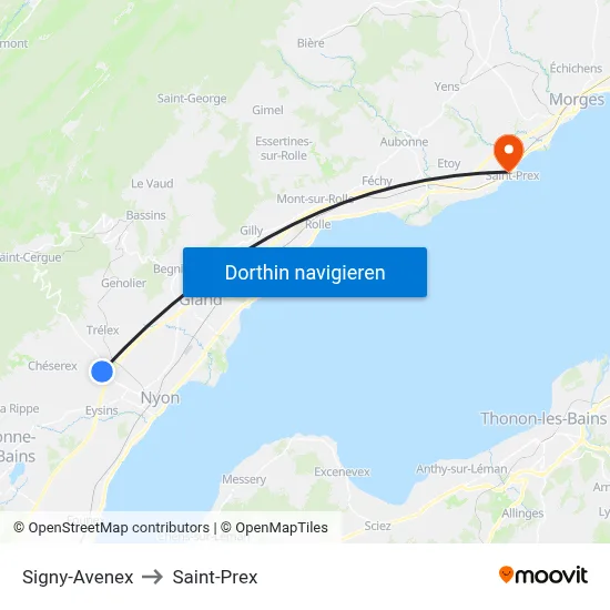 Signy-Avenex to Saint-Prex map