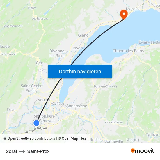 Soral to Saint-Prex map