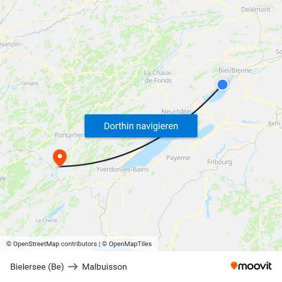 Bielersee (Be) to Malbuisson map