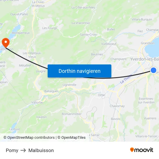 Pomy to Malbuisson map