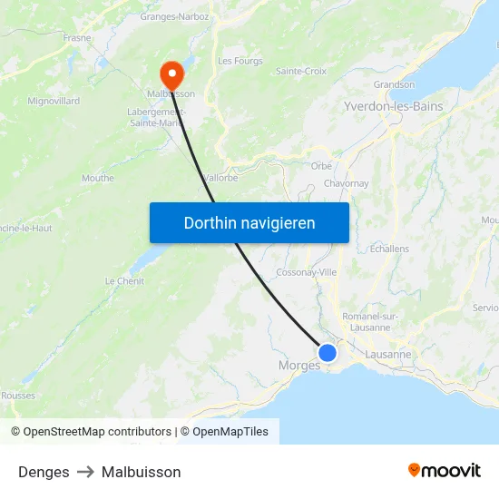 Denges to Malbuisson map
