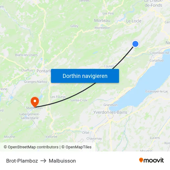 Brot-Plamboz to Malbuisson map