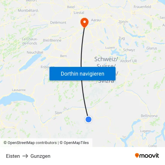 Eisten to Gunzgen map