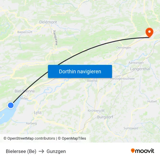 Bielersee (Be) to Gunzgen map