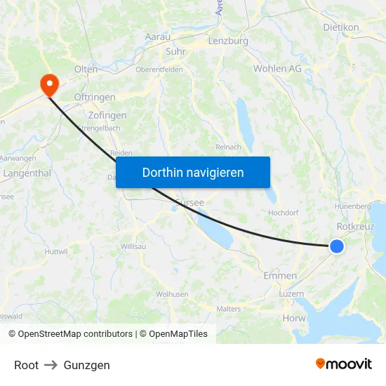 Root to Gunzgen map