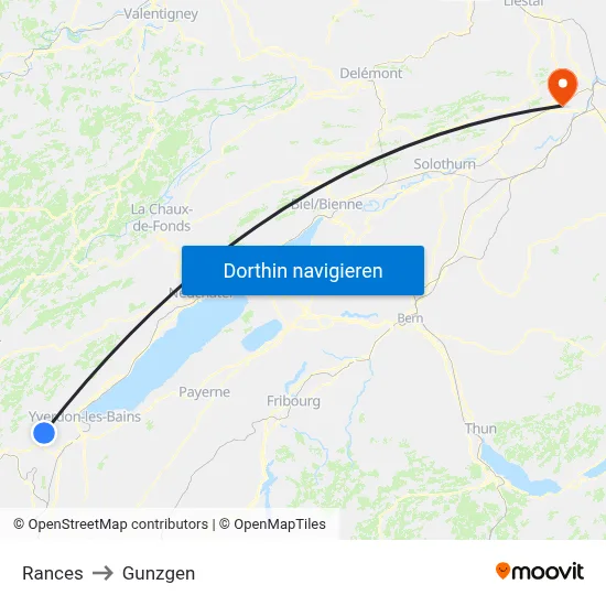 Rances to Gunzgen map