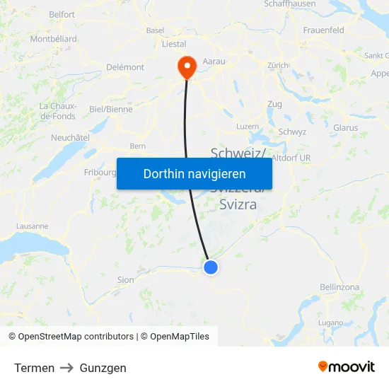 Termen to Gunzgen map