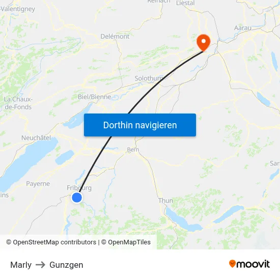 Marly to Gunzgen map