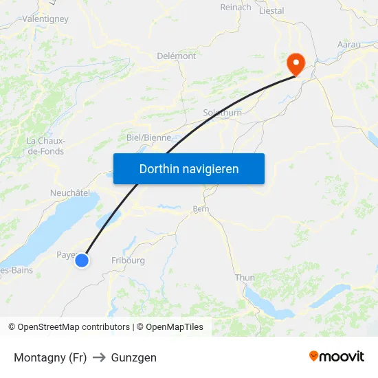 Montagny (Fr) to Gunzgen map