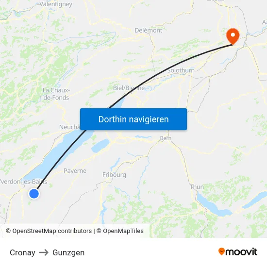 Cronay to Gunzgen map