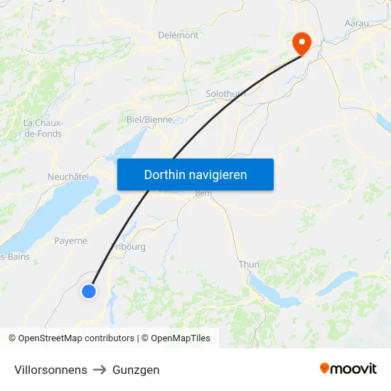 Villorsonnens to Gunzgen map