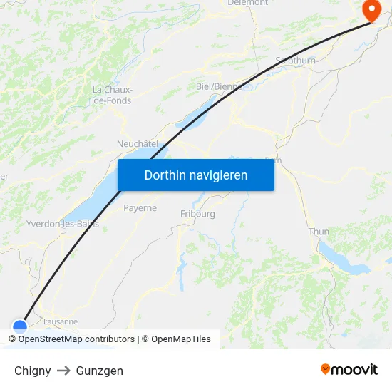 Chigny to Gunzgen map