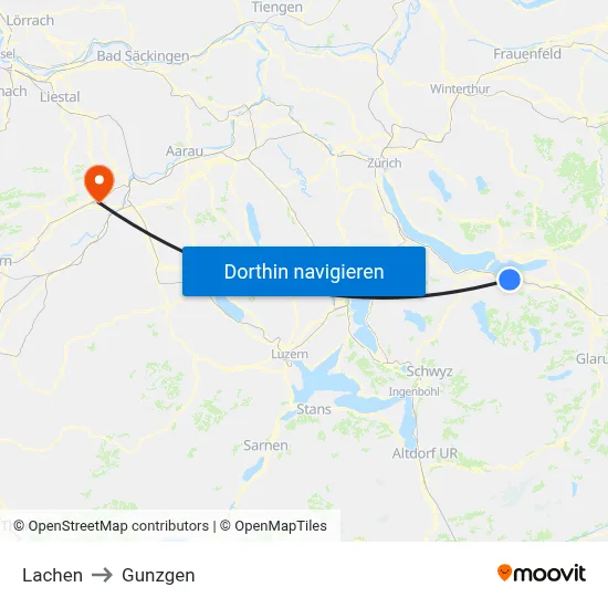 Lachen to Gunzgen map