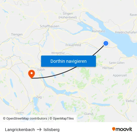 Langrickenbach to Islisberg map