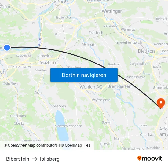 Biberstein to Islisberg map