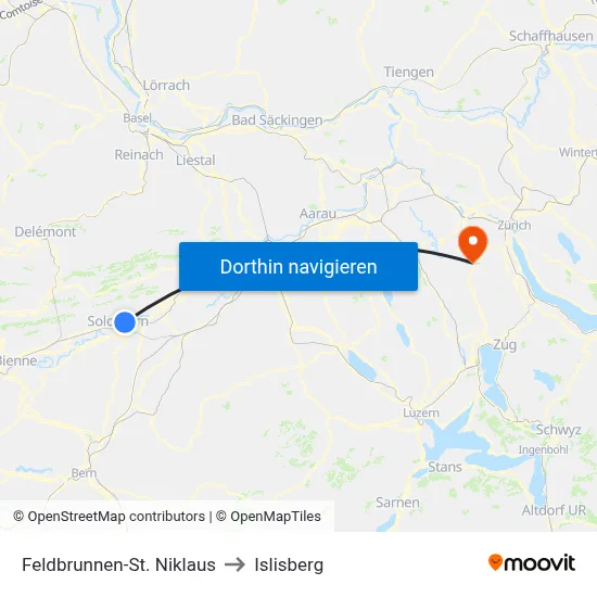 Feldbrunnen-St. Niklaus to Islisberg map