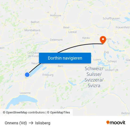 Onnens (Vd) to Islisberg map