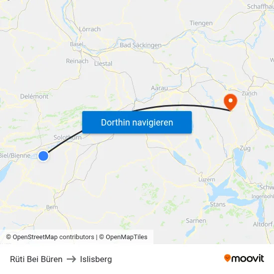 Rüti Bei Büren to Islisberg map