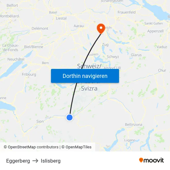 Eggerberg to Islisberg map