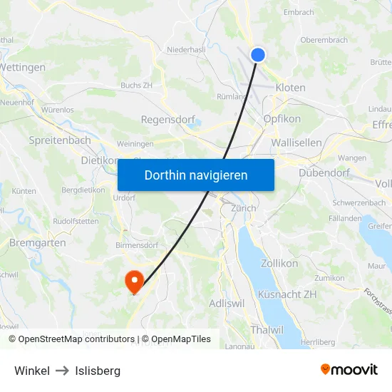 Winkel to Islisberg map