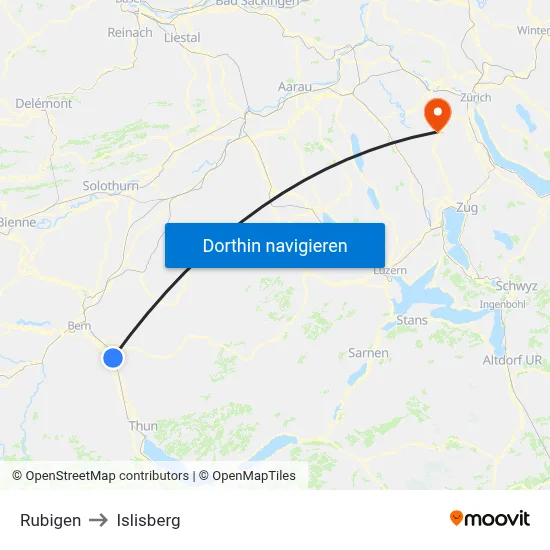 Rubigen to Islisberg map