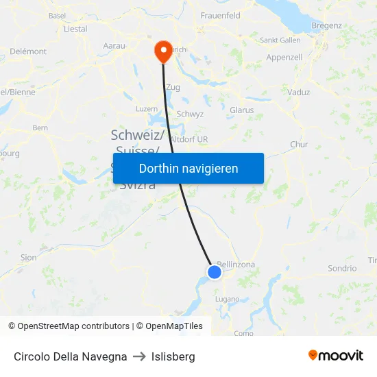 Circolo Della Navegna to Islisberg map