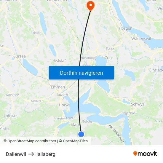 Dallenwil to Islisberg map