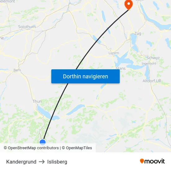Kandergrund to Islisberg map