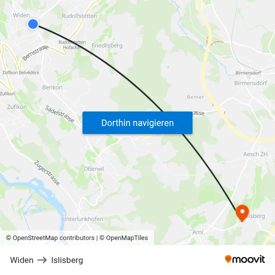 Widen to Islisberg map
