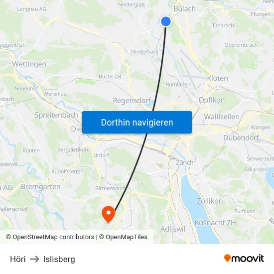 Höri to Islisberg map