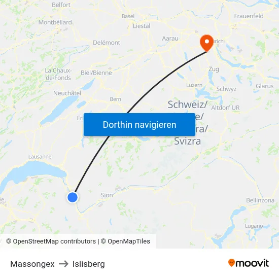 Massongex to Islisberg map