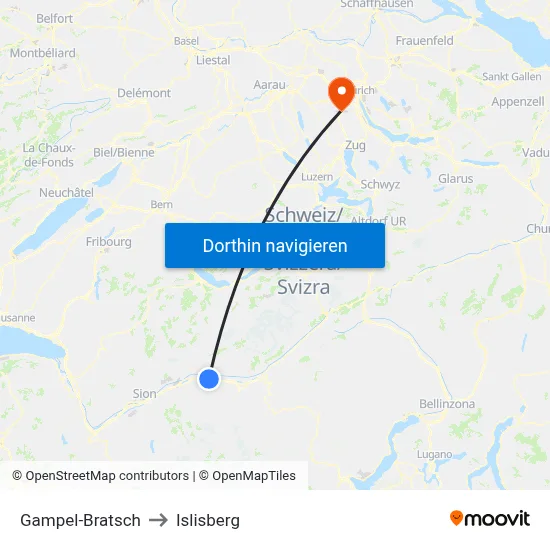 Gampel-Bratsch to Islisberg map