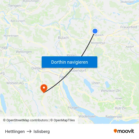 Hettlingen to Islisberg map