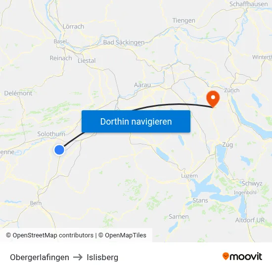 Obergerlafingen to Islisberg map
