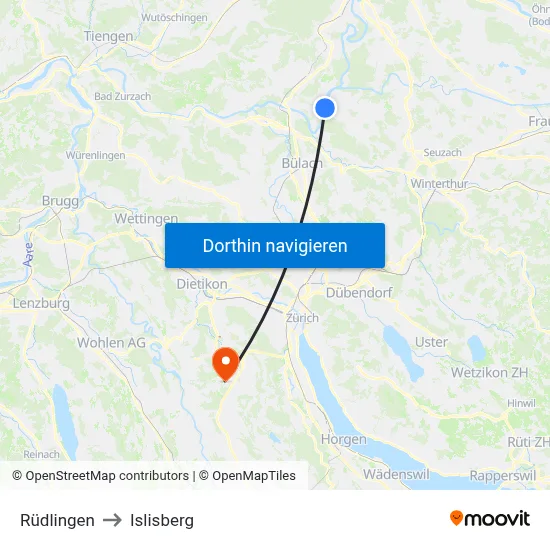 Rüdlingen to Islisberg map