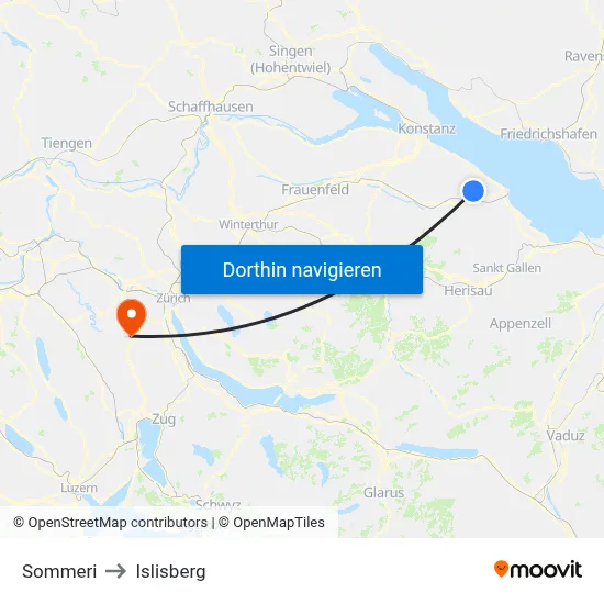 Sommeri to Islisberg map