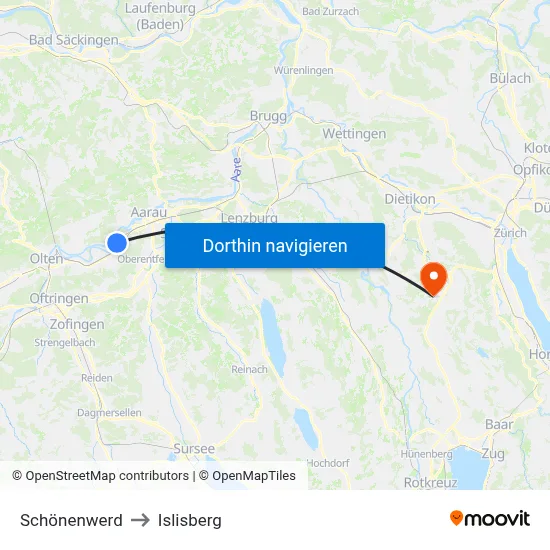 Schönenwerd to Islisberg map