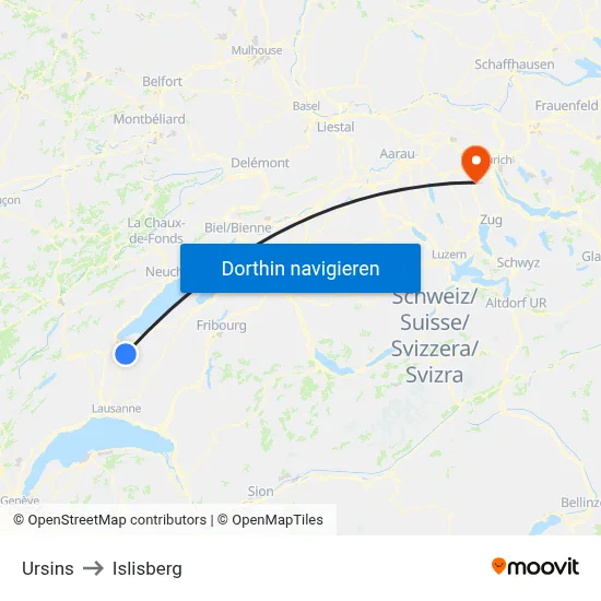 Ursins to Islisberg map