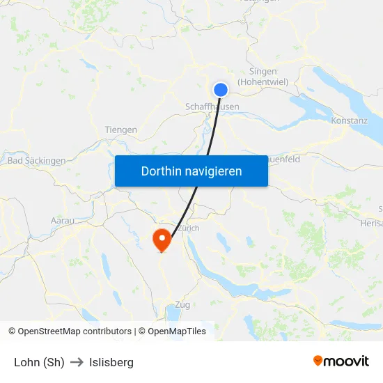 Lohn (Sh) to Islisberg map