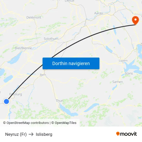 Neyruz (Fr) to Islisberg map