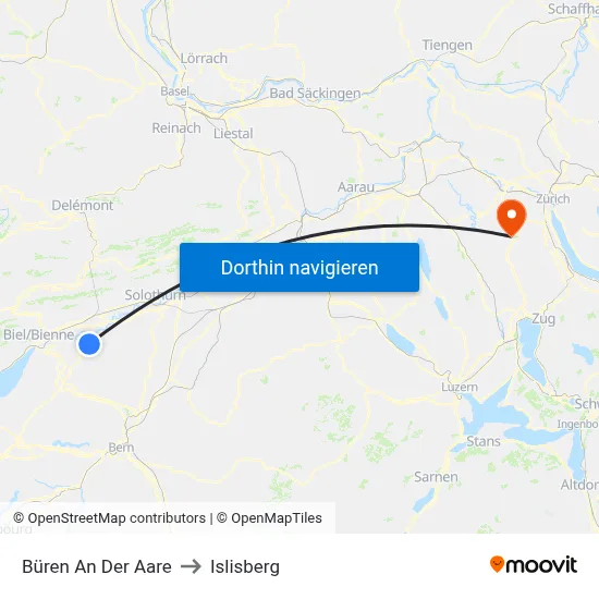Büren An Der Aare to Islisberg map