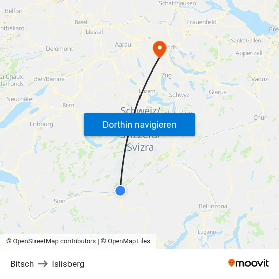 Bitsch to Islisberg map