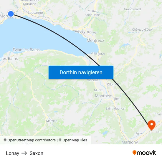 Lonay to Saxon map