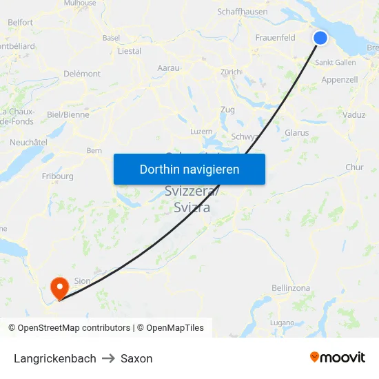 Langrickenbach to Saxon map